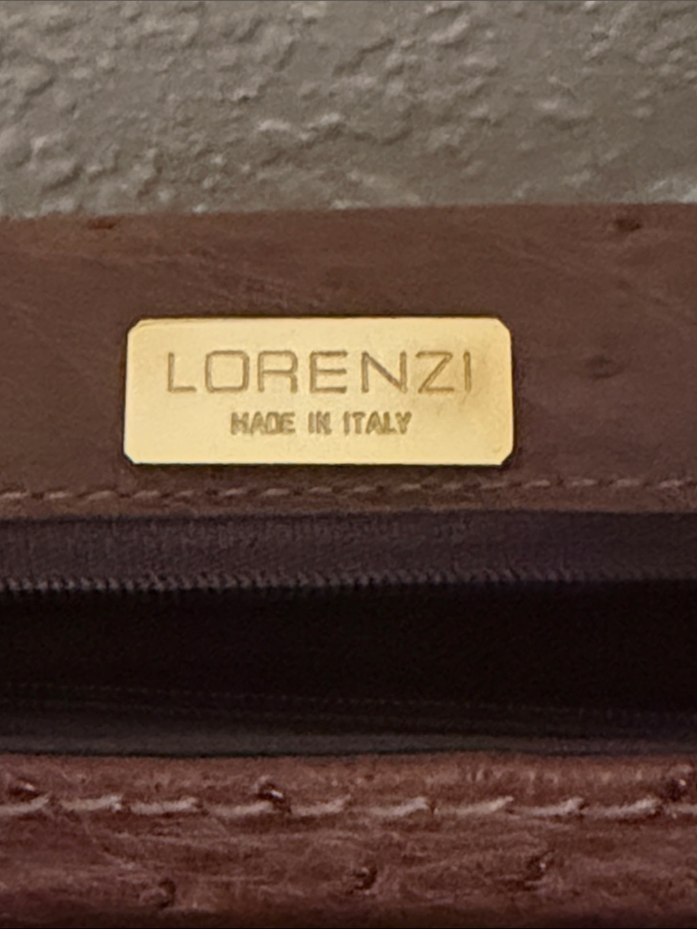 Gianmarco Lorenzi Ostrich Leather Top-Handle Crossbody Bag made in ITALY New - Picture 7 of 8